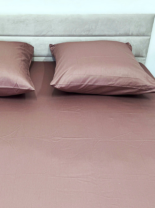 Ecotton Простирадло на резинці Ecotton Євро 200х200 см із сатину (арт. 16-1412 Stucco) коричнев Київ - фото 6