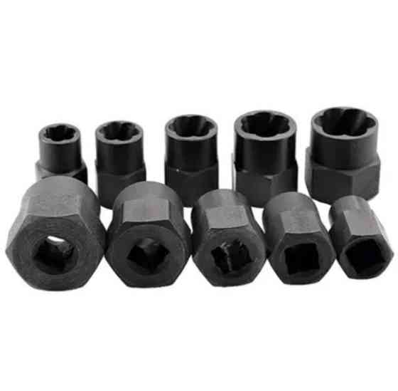 Екстрактори для пошкоджених болтів, гаєк, 9-19м, HSS-сталь, 10 шт Вінниця