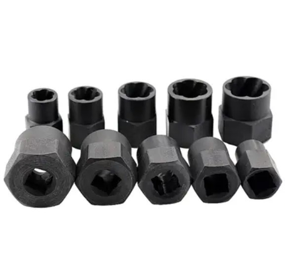 Екстрактори для пошкоджених болтів, гаєк, 9-19м, HSS-сталь, 10 шт Вінниця - фото 1