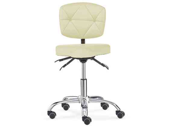 Стілець-сідло для майстра 7003, зі спинкою, бежевий Київ