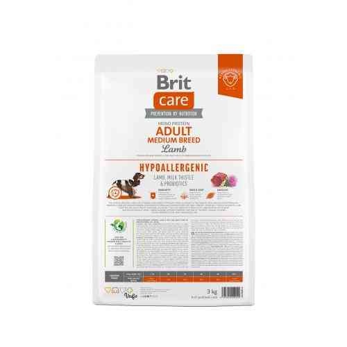 Корм сухой Brit Care Dog Hypoallergenic Adult Medium Breed для собак средних гипоаллергенных пород с ягненком 3 кг Киев