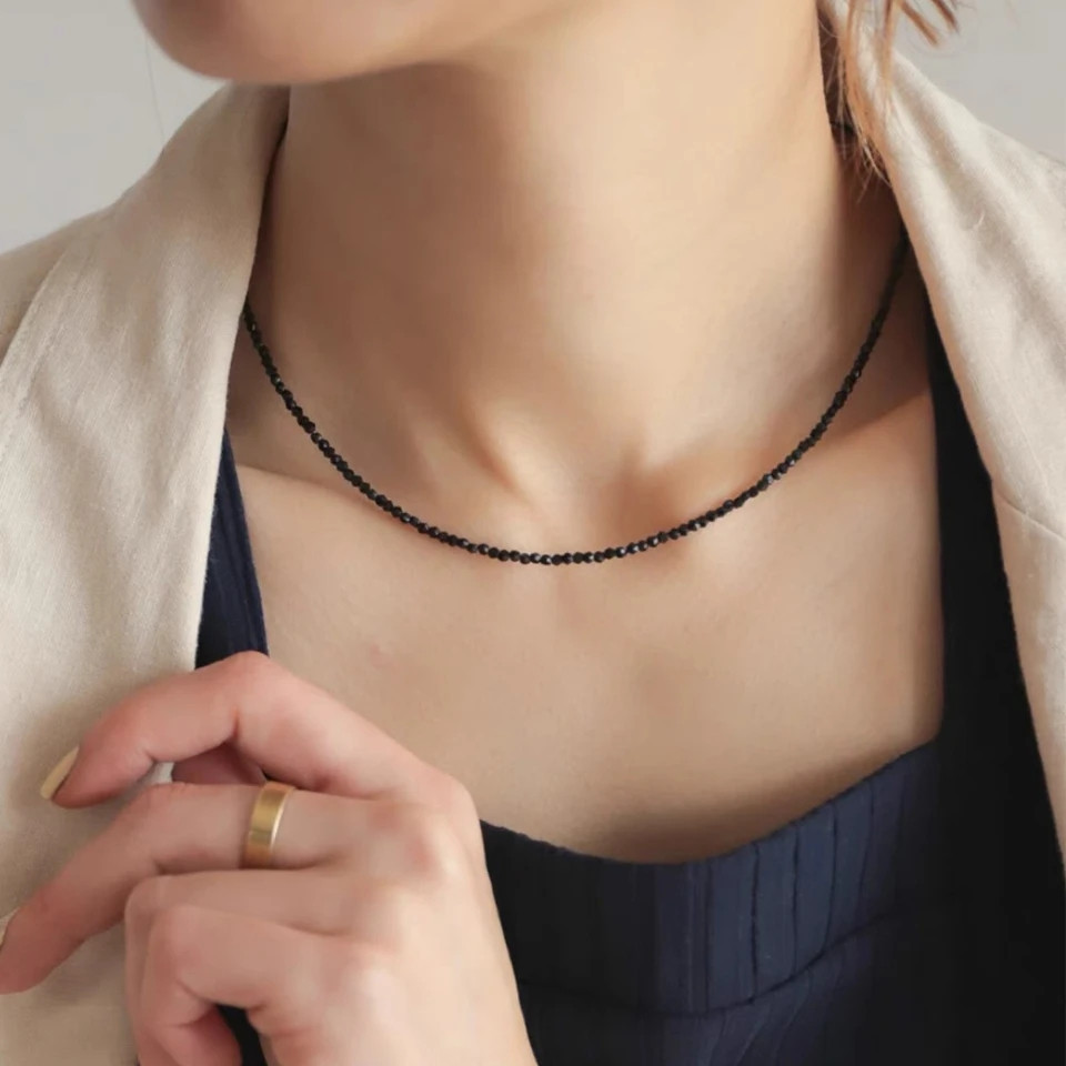 Женское ожерелье на завязках 40 см черный Киев - изображение 2