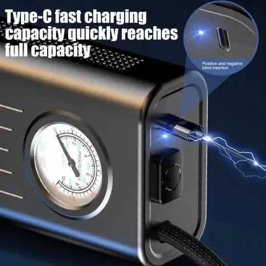 Портативный автомобильный компрессор AND1322, насос от прикуривателя 12V с манометром Коломыя - изображение 6