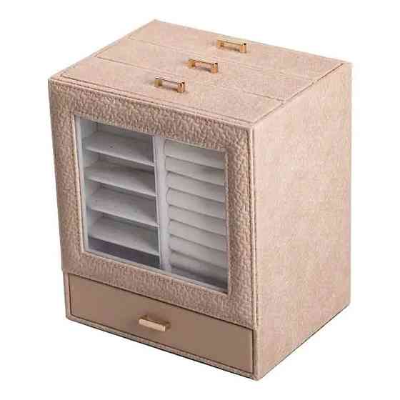 Шкатулка для прикрас з еко-шкіри, 3 яруси Київ