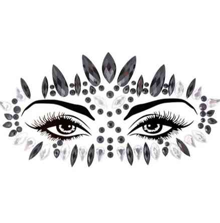 Стрази наклейки на обличчя й тіло one size чорно-сріблястий Київ