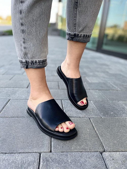 teona Шльопанці жіночі TEONA 166 чорні (літо, шкіра натуральна) (4107) Коломия - фото 4