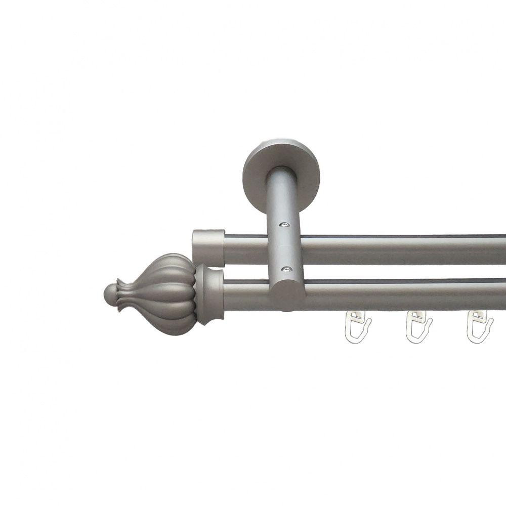 Карниз Orvit Таджа металевий дворядний реверсивний профільна труба  Сатин 19\19 мм 300 см (6300860) Львів - фото 1