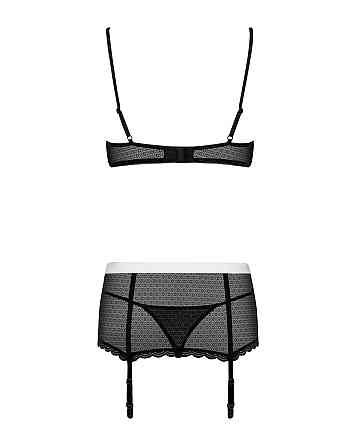 Эротический костюм горничной Obsessive Maidme set 5pcs L/XL, бюстгальтер, пояс с фартуком, чулки, ст Sex Aura Киев