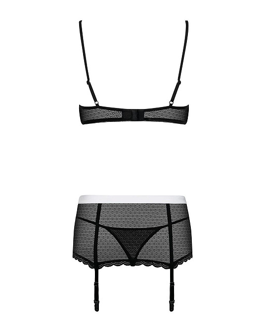 Эротический костюм горничной Obsessive Maidme set 5pcs L/XL, бюстгальтер, пояс с фартуком, чулки, ст Sex Aura Киев - изображение 6