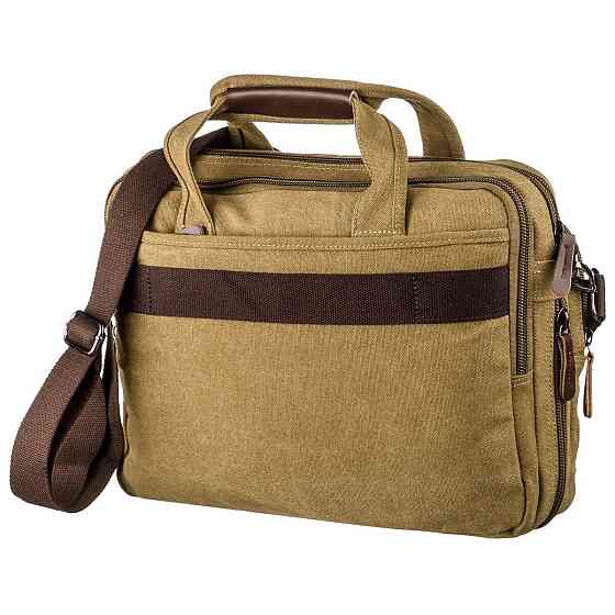 Сумка текстильна для ноутбука 15.6 на два відділення Vintage 20181 Хакі Київ