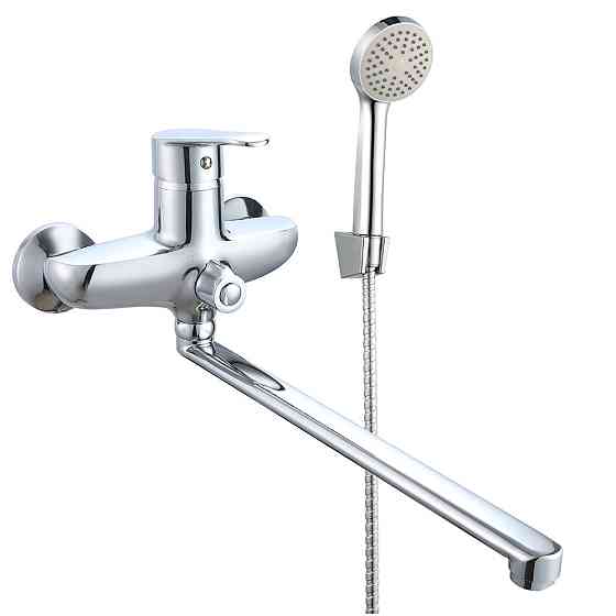 Смеситель для ванны WEZER VRL714-07 с длинным изливом и душевым гарнитуром Киев