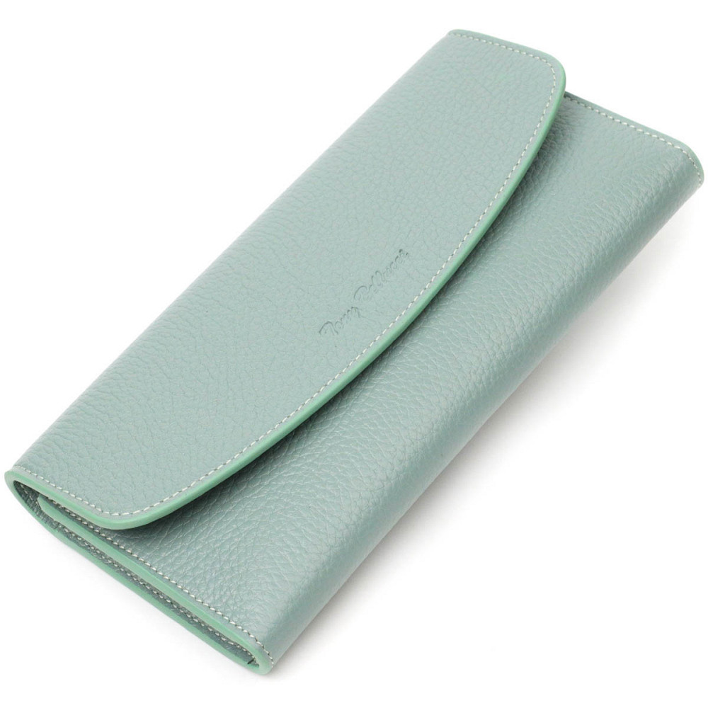Превосходный женский кошелек с монетницей на молнии из натуральной кожи Серо-зеленый (Tony Bellucci) Киев - изображение 5