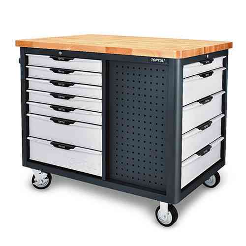 Мобільний верстат-візок на колесах 12 секцій, 3 відкриті полиці TOPTUL TCDB1203 Одеса