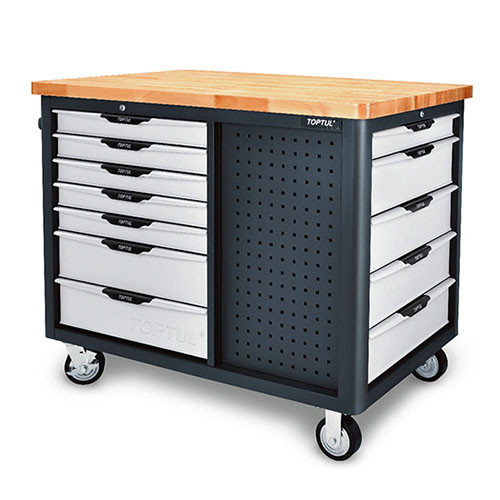 Мобільний верстат-візок на колесах 12 секцій, 3 відкриті полиці TOPTUL TCDB1203 Одеса - фото 1