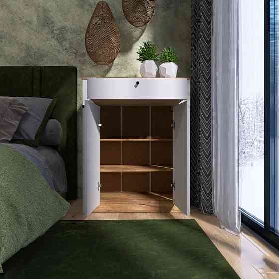 Тумба закрита Еверест Нордік-800 80х38х100 см Білий + Дуб крафт золотий (DTM-5529) Дніпро