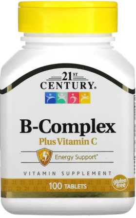 Комплекс витаминов группы B 21st Century B Complex plus Vitamin C 100 таб Киев