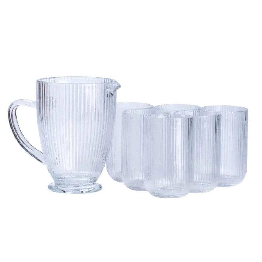 Набір скляний глечик і 6 склянок прозорий HP535 Коломия - фото 1