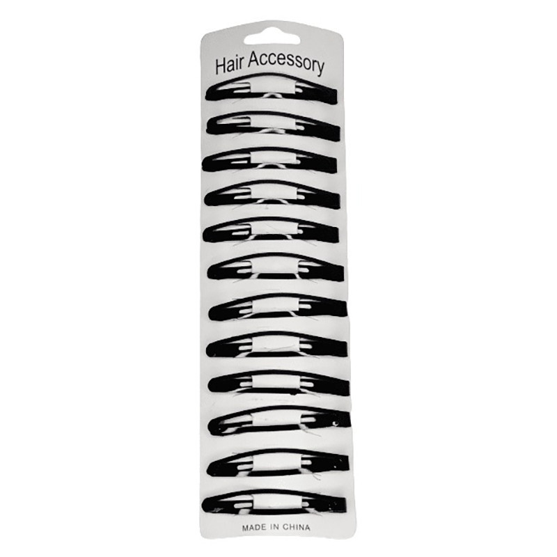 Затискач-хлопавка для волосся 1200-191 чорна 12 штук Вінниця - фото 2