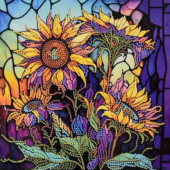 Алмазна мозаїка "Дивовижні соняхи" DEEX16307 не повна викладка 30х30 см Вінниця