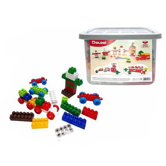 Детский блочный конструктор 013999/04 в пластиковом боксе, 303 детали Винница