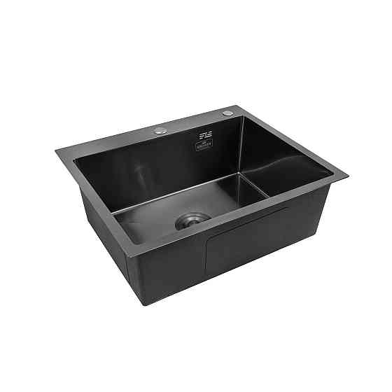 Кухонная мойка Kroner KRP Schwarze - 6050HM с PVD покрытием (3/1 мм) черная Киев