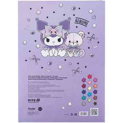Кольоровий папір Kite А4 двосторонній Kuromi (15 аркушів/15 кольорів) (HK24-250-2) Вінниця
