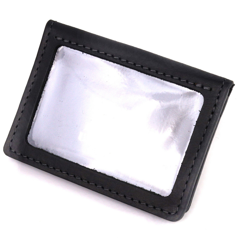 Стильна обкладинка на документи у вінтажній шкірі Слава ЗСУ GRANDE PELLE 16703 Чорна Київ - фото 2