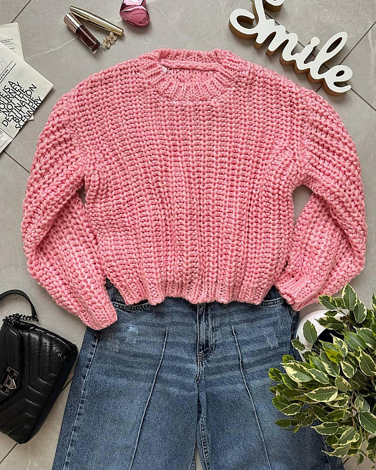 Женский уютный оверсайз свитер машинная вязка Одесса - изображение 9