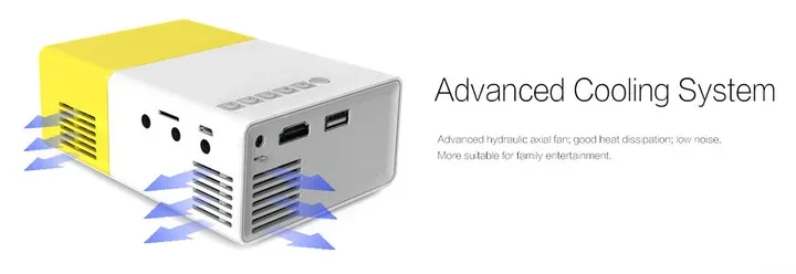 Портативний проектор з динаміком YG300 жовтий Працює від PowerBank Київ - фото 8