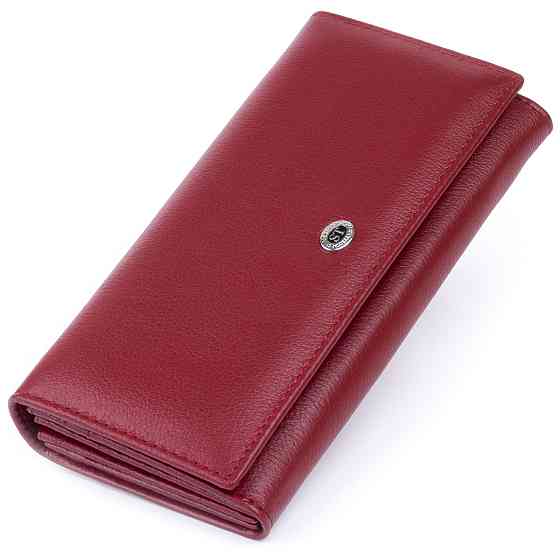 Гаманець на магнітах з клапаном жіночий ST Leather 19244 Бордовий Київ