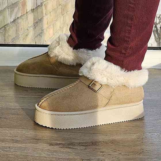 Зимові жіночі Уги Бежеві Чоботи з Хутром Теплі Сірі (розміри: 36,37,38,39,40,41) Дніпро