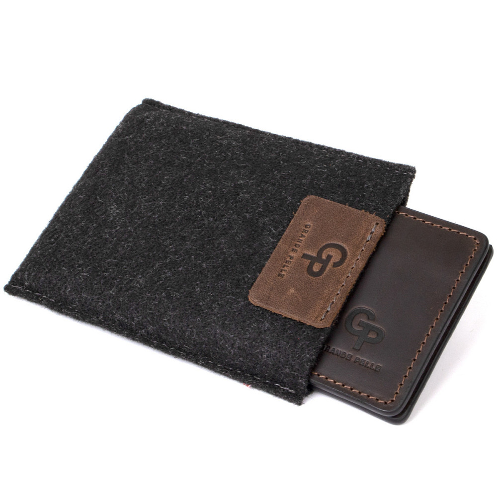 Вінтажний шкіряний затиск для грошей GRANDE PELLE 11473 Коричневий Київ - фото 7