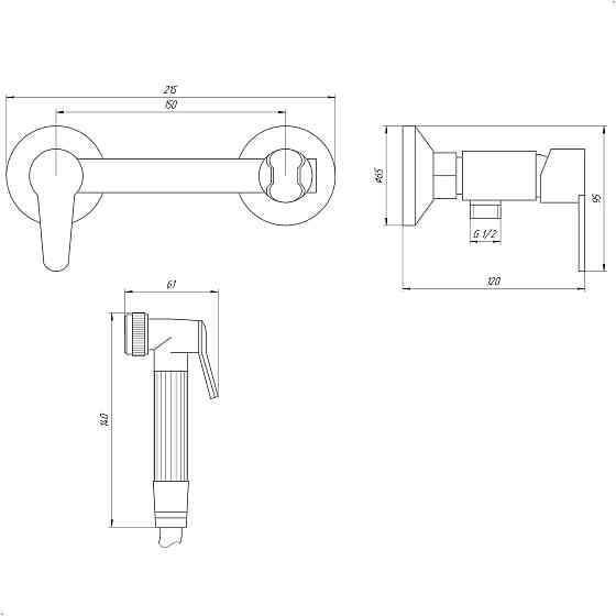 Змішувач гігієнічний DOMINO PRESTIGE DPS-6-106MIX Луцк
