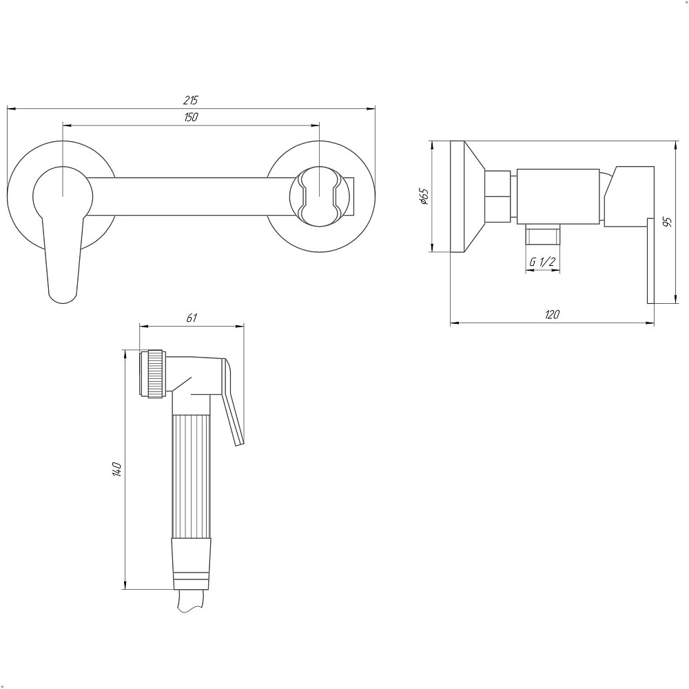 Змішувач гігієнічний DOMINO PRESTIGE DPS-6-106MIX Луцк - изображение 6