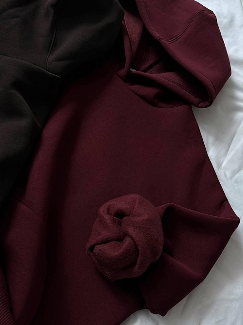 Жіноче базове оверсайз худі турецьке тринитка пін'є Марсала Одеса - фото 5