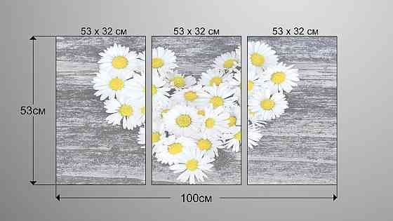 Модульная картина Ромашки Сердце Art-72_3А Киев