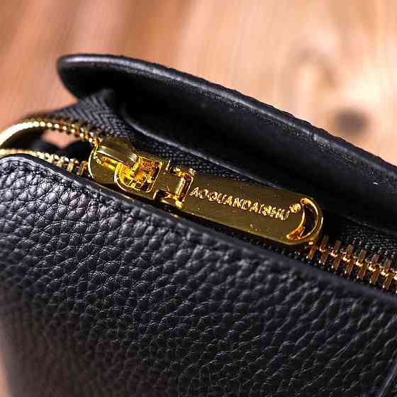 Жіноча красива сумка на три відділення з натуральної шкіри 22107 Vintage Чорна Київ