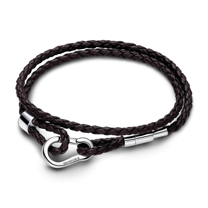 Браслет Pandora подвійний шкіряний 593338C01 MasterSem Київ - фото 1
