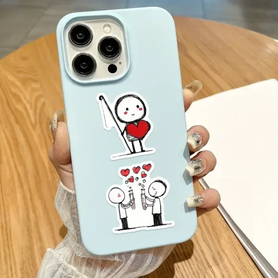 Набор наклеек с сердечками и любовными рисунками – 50 шт. Киев