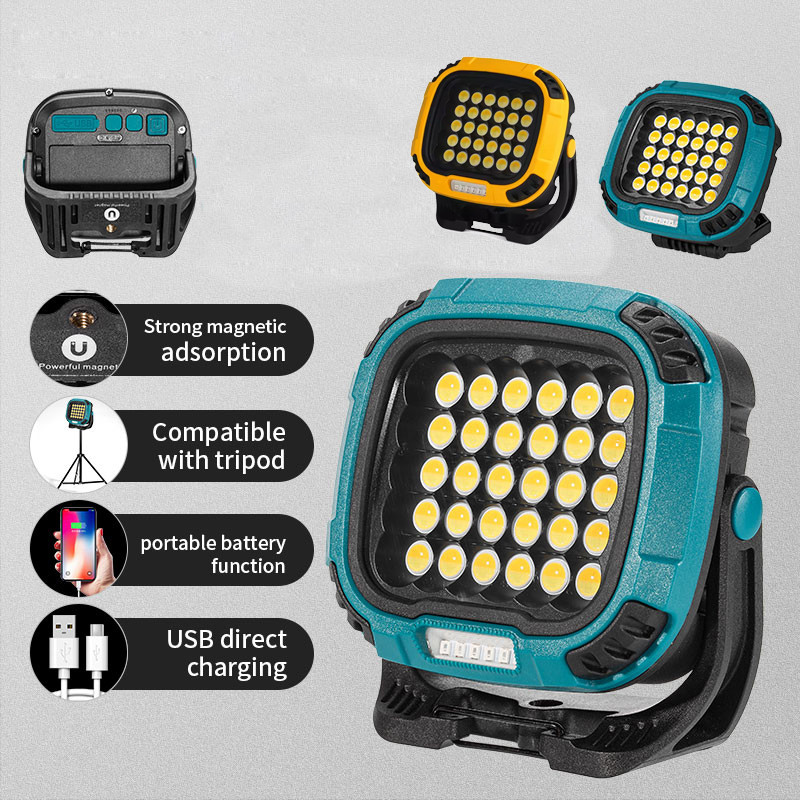 Прожектор ліхтар для кемпінгу W893-1-30COB(White+Yellow)+5SMD(Red) Power bank IQ-17 Львів - фото 4