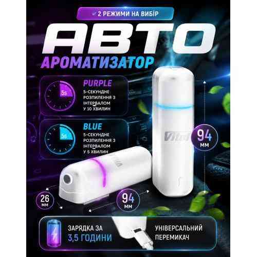 Ультразвуковой автомобильный белый аромадиффузор Vitol Харьков