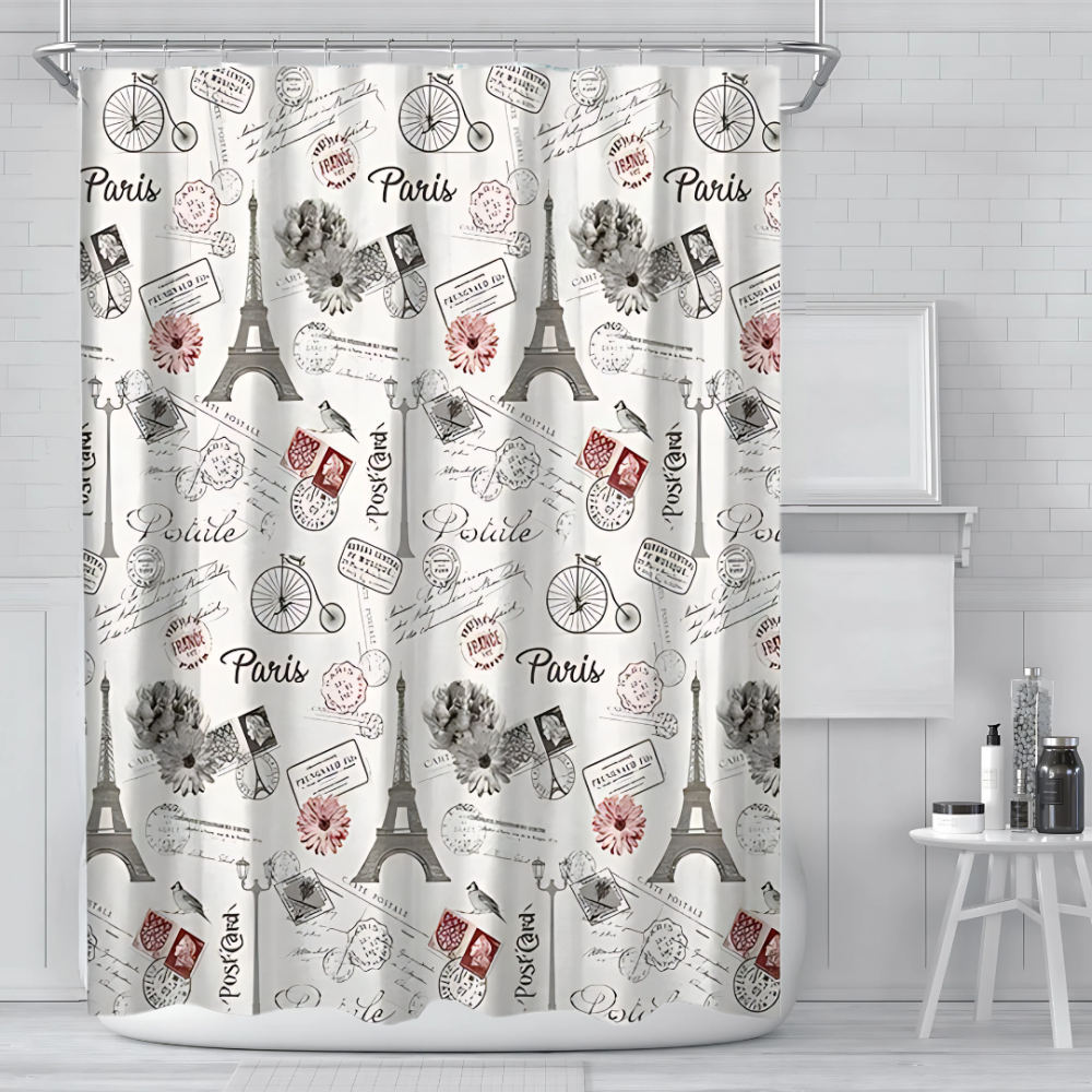 Штора для ванной и душа 178x183 см,шторка с принтом для ванной и душевой комнаты с металлическими крючками Каменец-Подольский - изображение 1