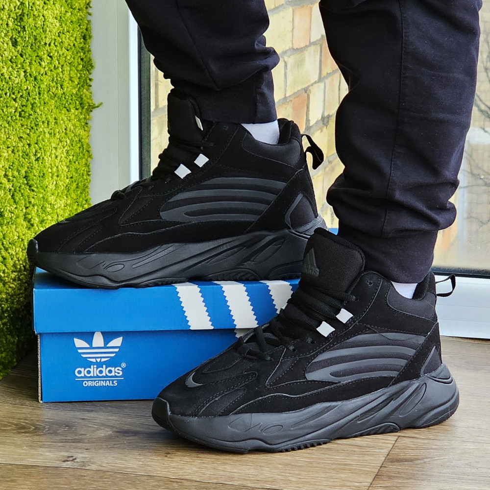 Зимові високі Кросівки Adidas 700 Чорні з Хухом Чоловічі Черевi Черевики Адідас (розміри: 41,42,43,44,45,46) - 90-1 Дніпро - фото 1