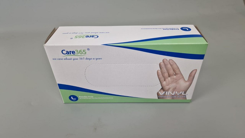 Рукавиці Вініл білі (100 шт.) розмір L CARE 365 (1 пачка) Харків - фото 2