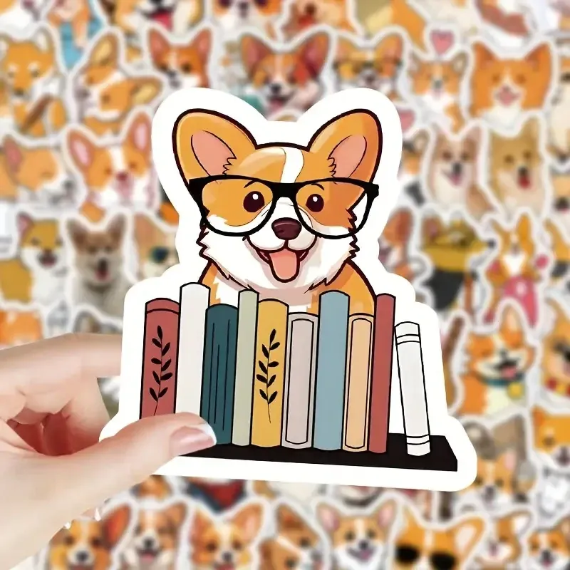 Набор наклеек «Корги» – 50 шт. виниловые водостойкие стикеры с милыми собачками Киев - изображение 3