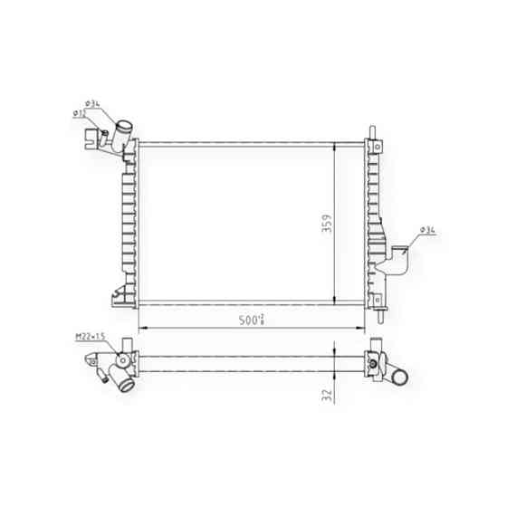 Радиатор охлаждения двигателя автомобиль Опель Vea B 2.0D (95-03) Мукачево