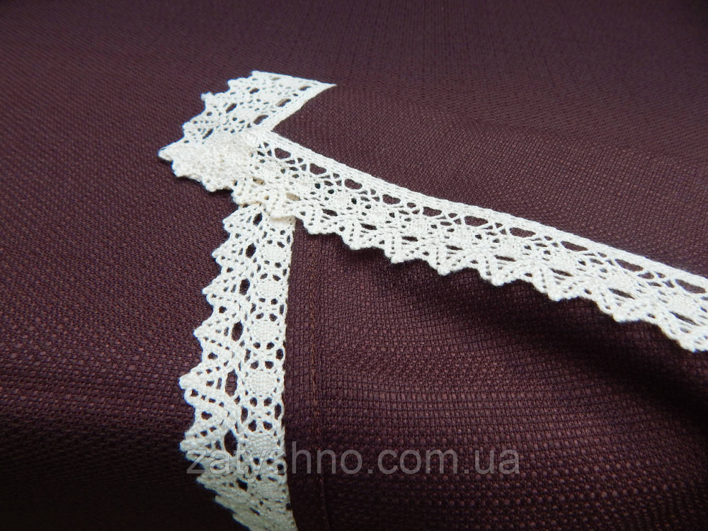 Скатерть коричневая с ажуром по боках Киев - изображение 1