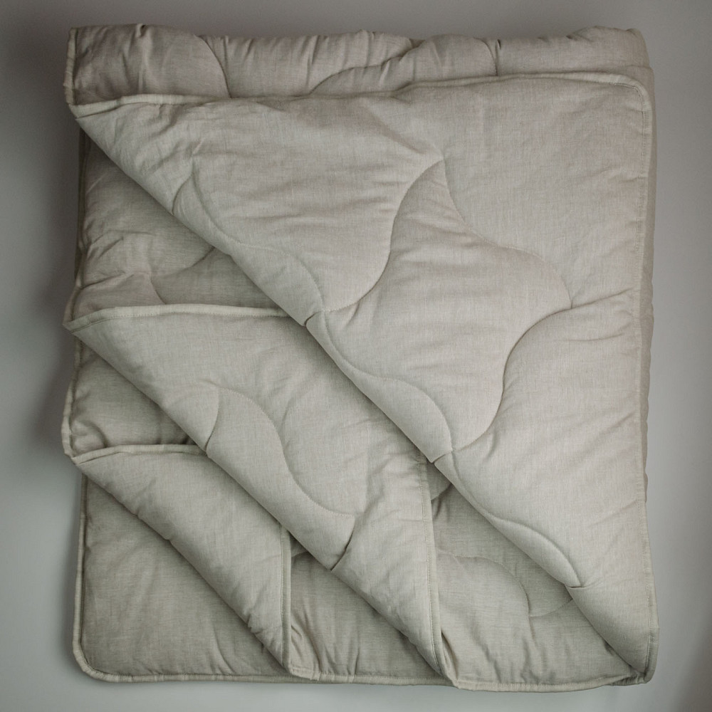 Одеяло конопляное зимнее покрытие Лен YouStar детское 110х140 см (Серый) Сумы - изображение 5