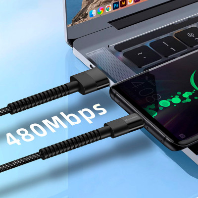 Дата кабель USB-C to USB-C 1.0m 2.4А black ColorWay (CW-CBUC063-BK) Вінниця - фото 8