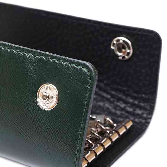 Современная кожаная ключница Shvigel 16531 Зеленый Киев